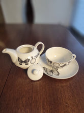Load image into Gallery viewer, Pre-loved White and Black Teapot Set
