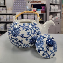 Load image into Gallery viewer, Floral Vine Blue and White Teapot - Preloved
