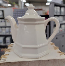 Load image into Gallery viewer, White Octagon Teapot - Preloved
