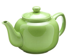 Load image into Gallery viewer, 6 cup tea pot in a vibrant and cheerful mojito or lime green. Perfect for brewing loose leaf teas. Recommended to use a Paris or London tea strainer along with this tea pot.
