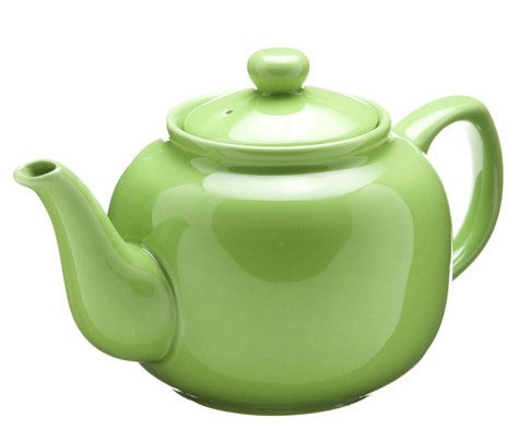 6 cup tea pot in a vibrant and cheerful mojito or lime green. Perfect for brewing loose leaf teas. Recommended to use a Paris or London tea strainer along with this tea pot.