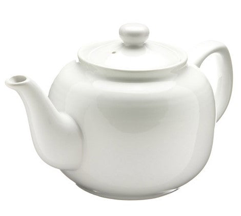 Ceramic 6 cup Windsor Teapot - White