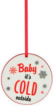 Load image into Gallery viewer, Black and Red Ceramic Christmas Ornaments
