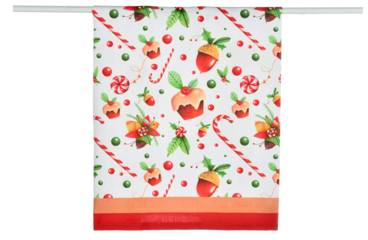 Candy Cane Tea Towel