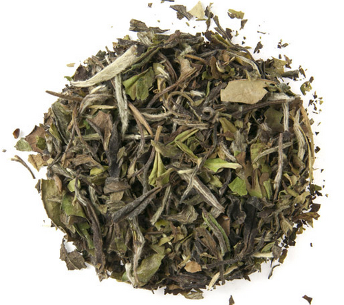 White loose leaf tea. Brews a mild cup of tea perfect for having afternoon tea without too much caffeine.