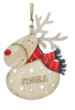 Load image into Gallery viewer, Wooden Reindeer Ornaments
