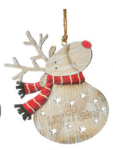 Load image into Gallery viewer, Wooden Reindeer Ornaments
