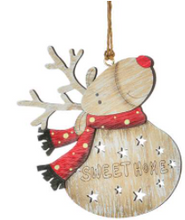 Load image into Gallery viewer, Wooden Reindeer Ornaments
